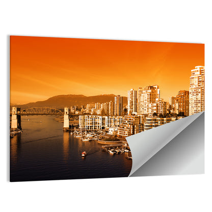 Vancouver City Sunset Wall Art
