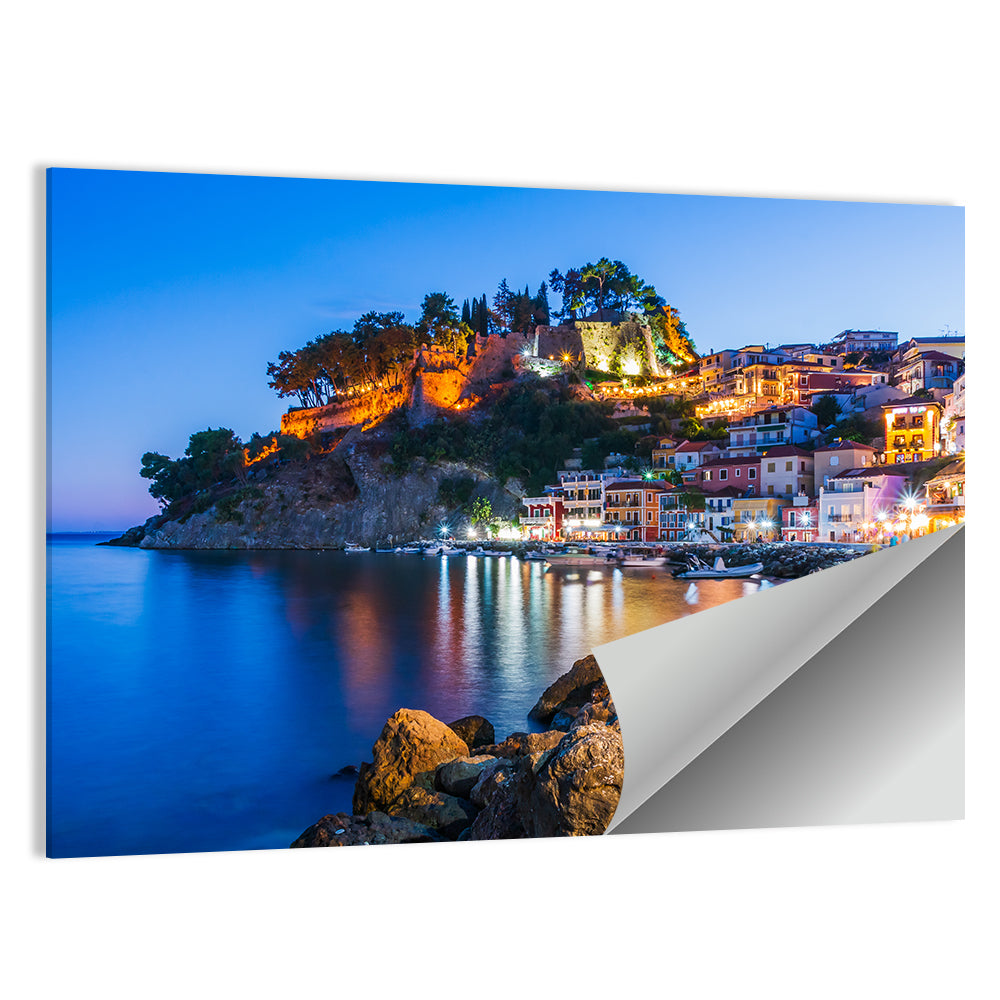 Parga Harbor at Dusk Wall Art