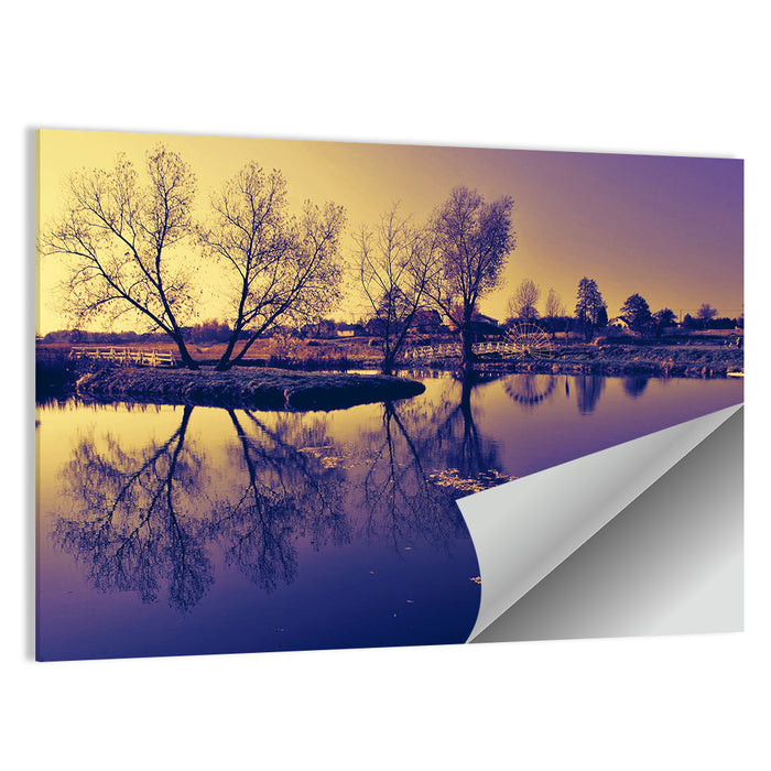 Winter Lake Morning Wall Art as a poster print