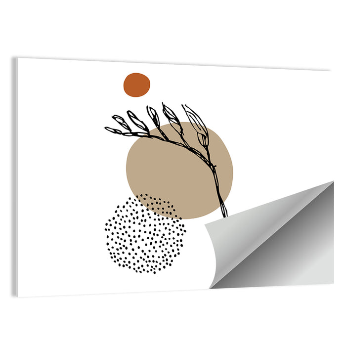 Terracotta Botanical Abstract Wall Art as a poster print