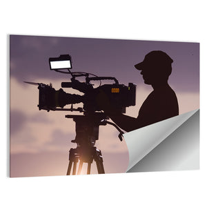 Camera Man Silhouette Wall Art