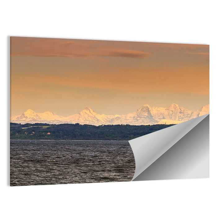 Lake Neuchatel Golden Hour Wall Art as a poster print
