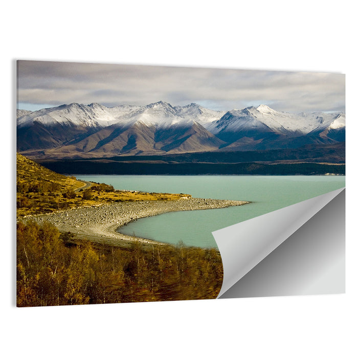 Lake Pukaki Autumn Shoreline Wall Art as a poster print