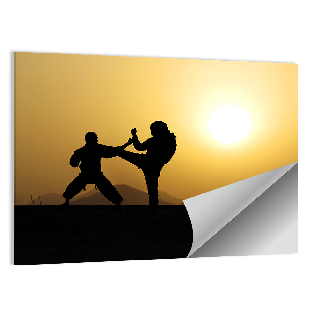 Martial Arts Silhouette Wall Art