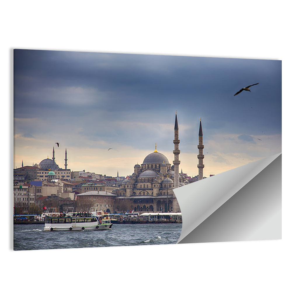 Istanbul Skyline with New Mosque Wall Art