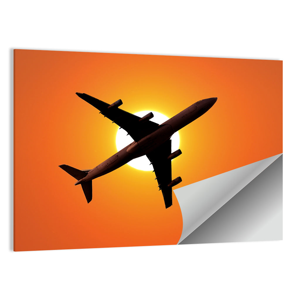 Sunrise Airplane Silhouette Wall Art