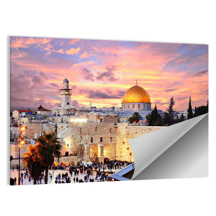 Jerusalem Old City Sunset Wall Art as a poster print
