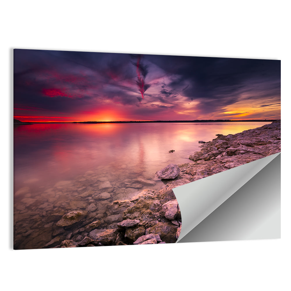 Benbrook Lake Sunset Reflection Wall Art