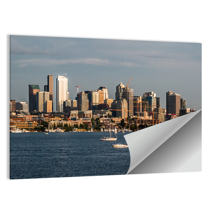 Seattle Skyline at Golden Hour Wall Art as a poster print