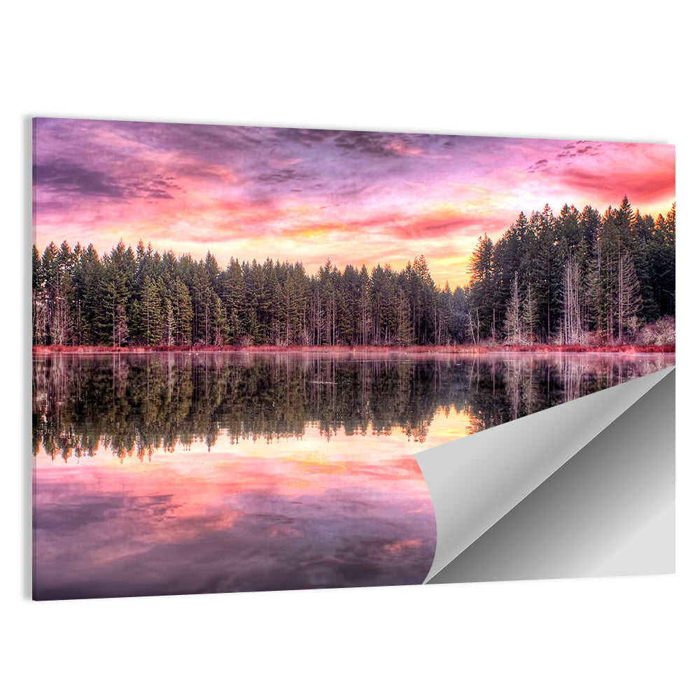 Sunrise Reflection at Forest Lake Wall Art