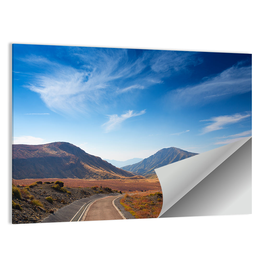 Mount Aso Winding Road Wall Art