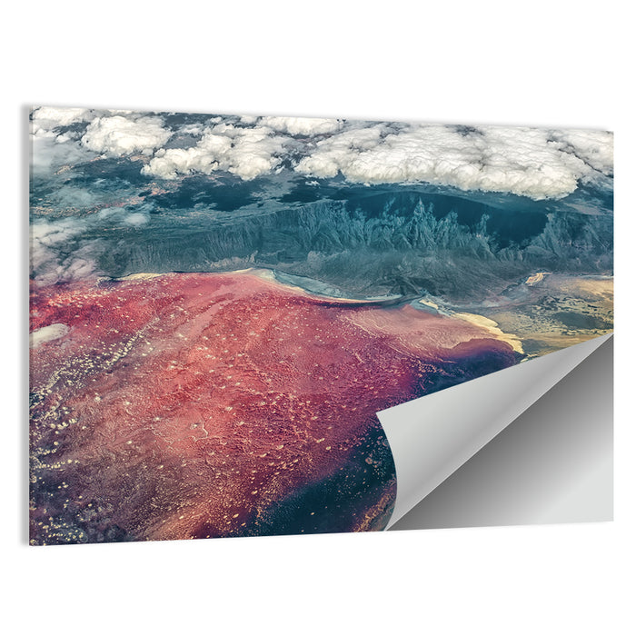 Lake Natron Aerial View Wall Art as a poster print