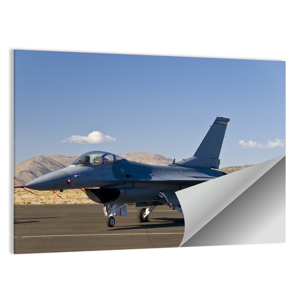 Fighter Jet Side Profile on Runway Wall Art