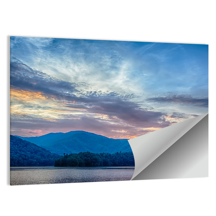 Lake Santeetlah Sunset Glow Wall Art as a poster print