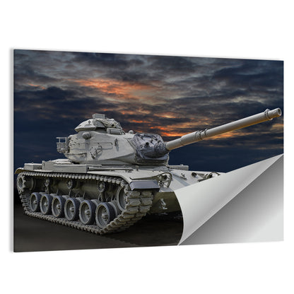 Military Tank on Petrol Wall Art