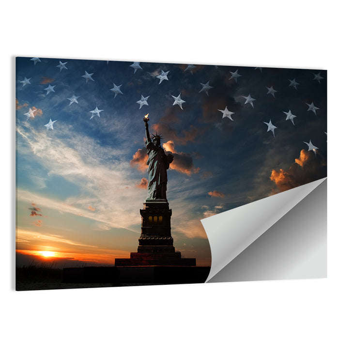 Statue of Liberty at Dusk Wall Art as a poster print