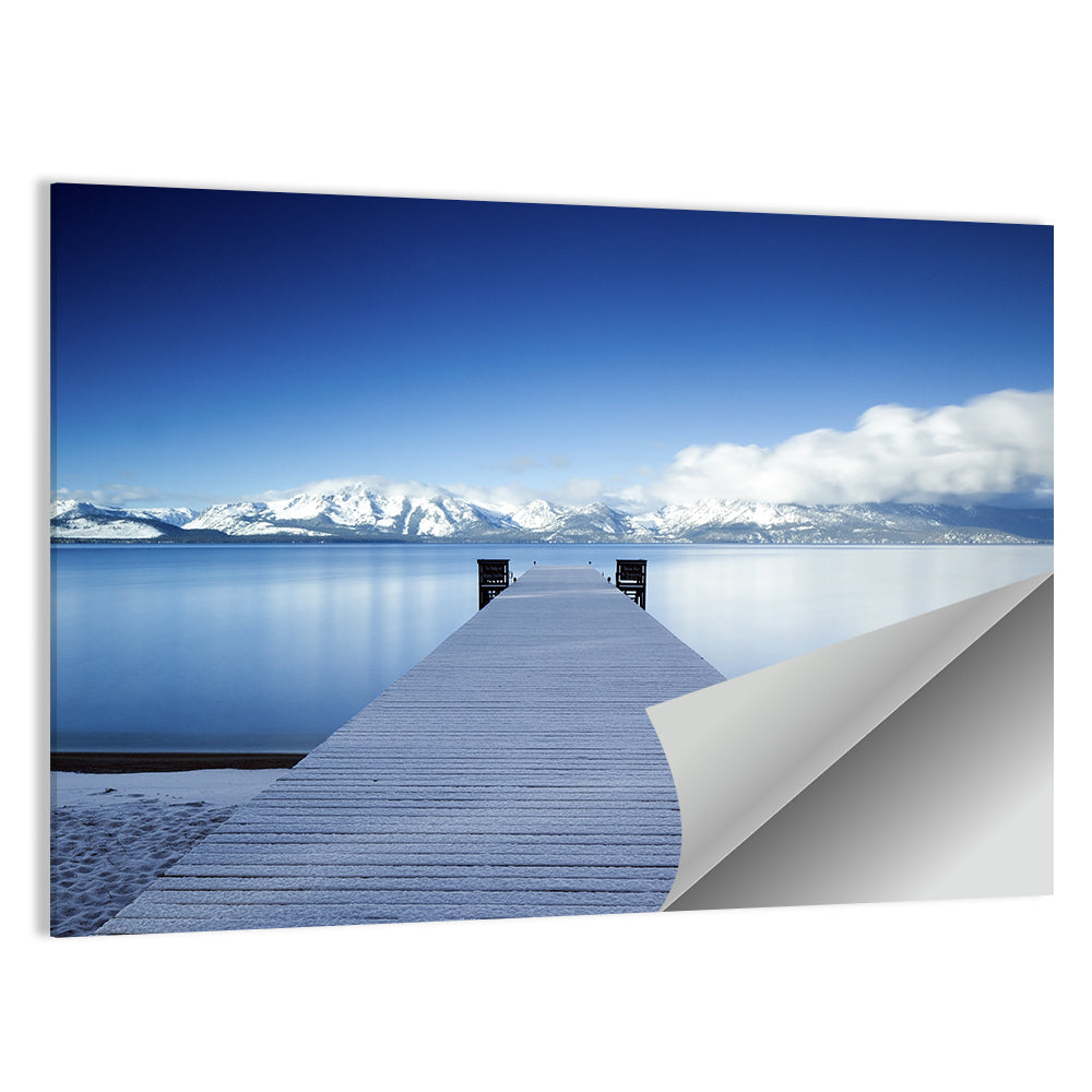 Frosted Pier at Lake Tahoe Wall Art
