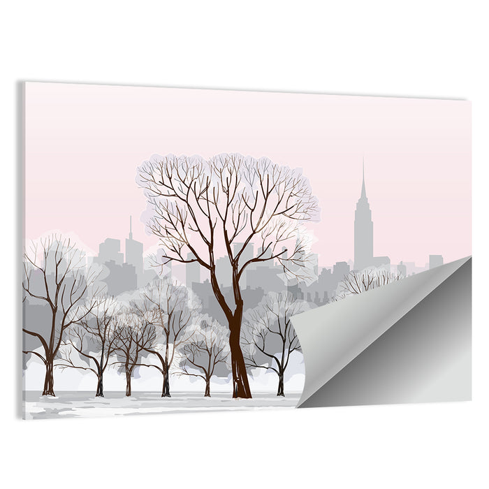 Winter Cityscape Wall Art as a poster print