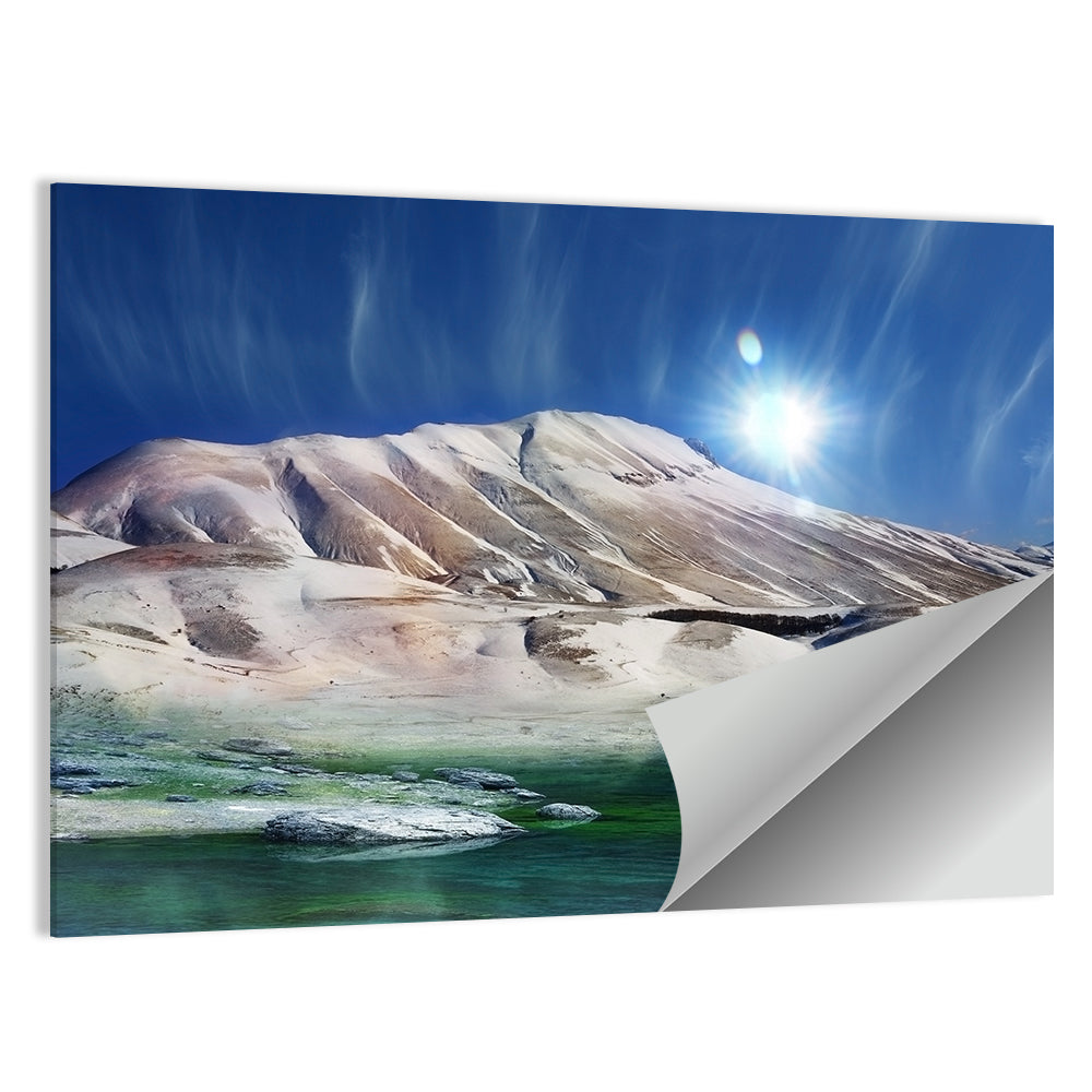 Sunburst Over Winter Mountain Wall Art