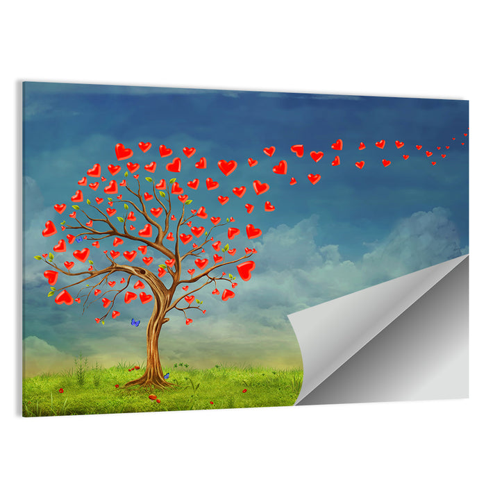 Tree of Red Hearts Wall Art as a poster print