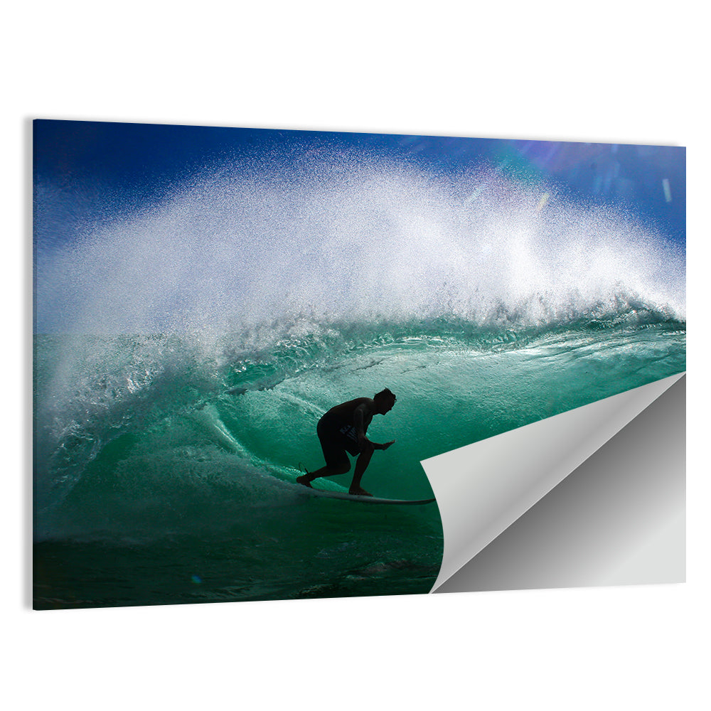 Surfer Inside Barrel Wall Art