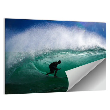 Surfer Inside Barrel Wall Art