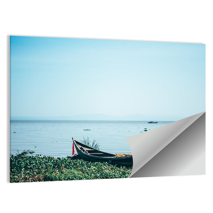 Red Ribbon Boat on Lake Victoria Wall Art as a poster print