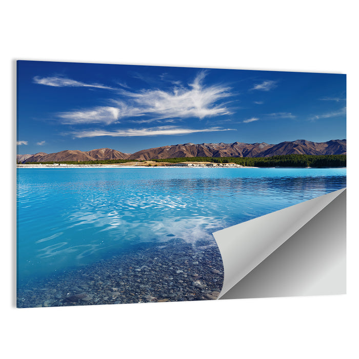 Lake Pukaki Pebble Shore Wall Art as a poster print