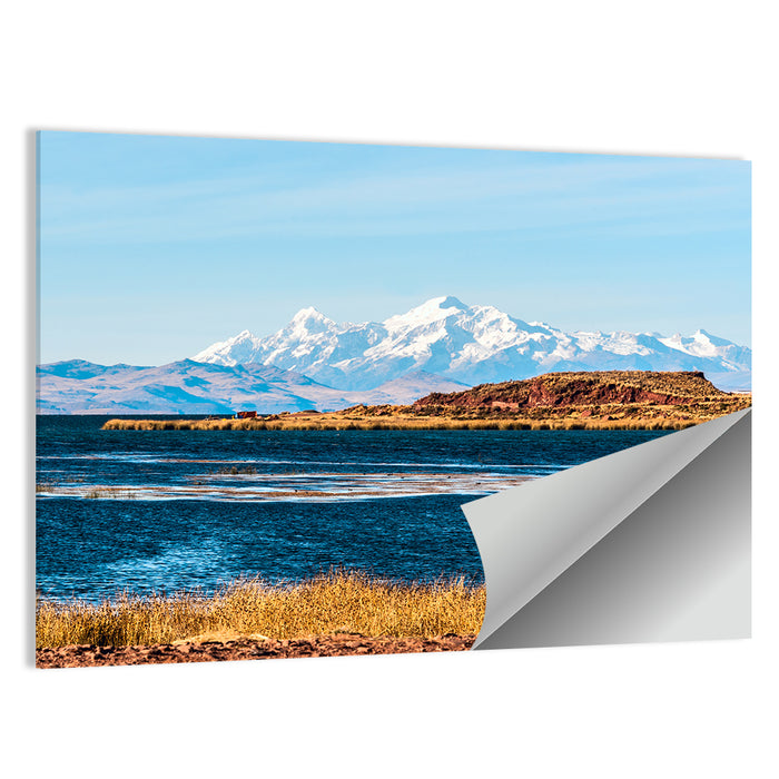 Lake Titicaca Blue and Gold Wall Art as a poster print