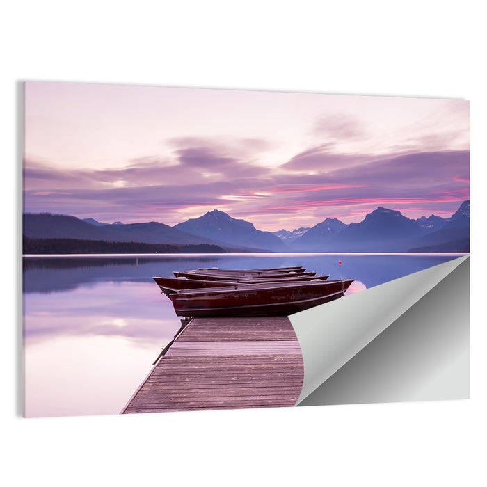 Lake Mcdonald Sunset Dock Wall Art as a poster print