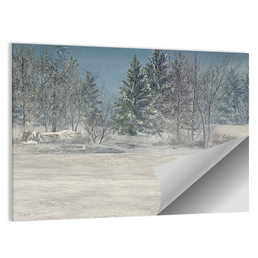 Snow-covered Forest Field Wall Art