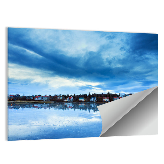 Tjornin at Twilight Reykjavik Wall Art as a poster print