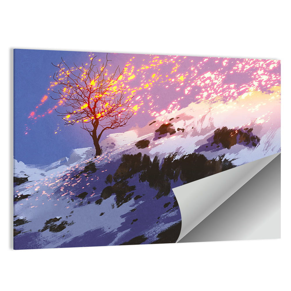 Falling Leaves in Winter Wall Art