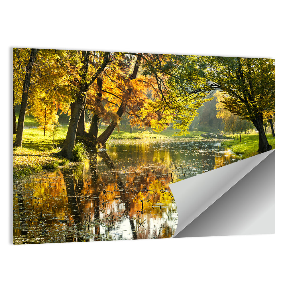 Autumn Canal Landscape Wall Art