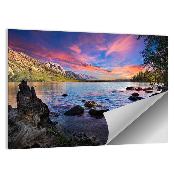 Jenny Lake Sunset Wall Art as a poster print