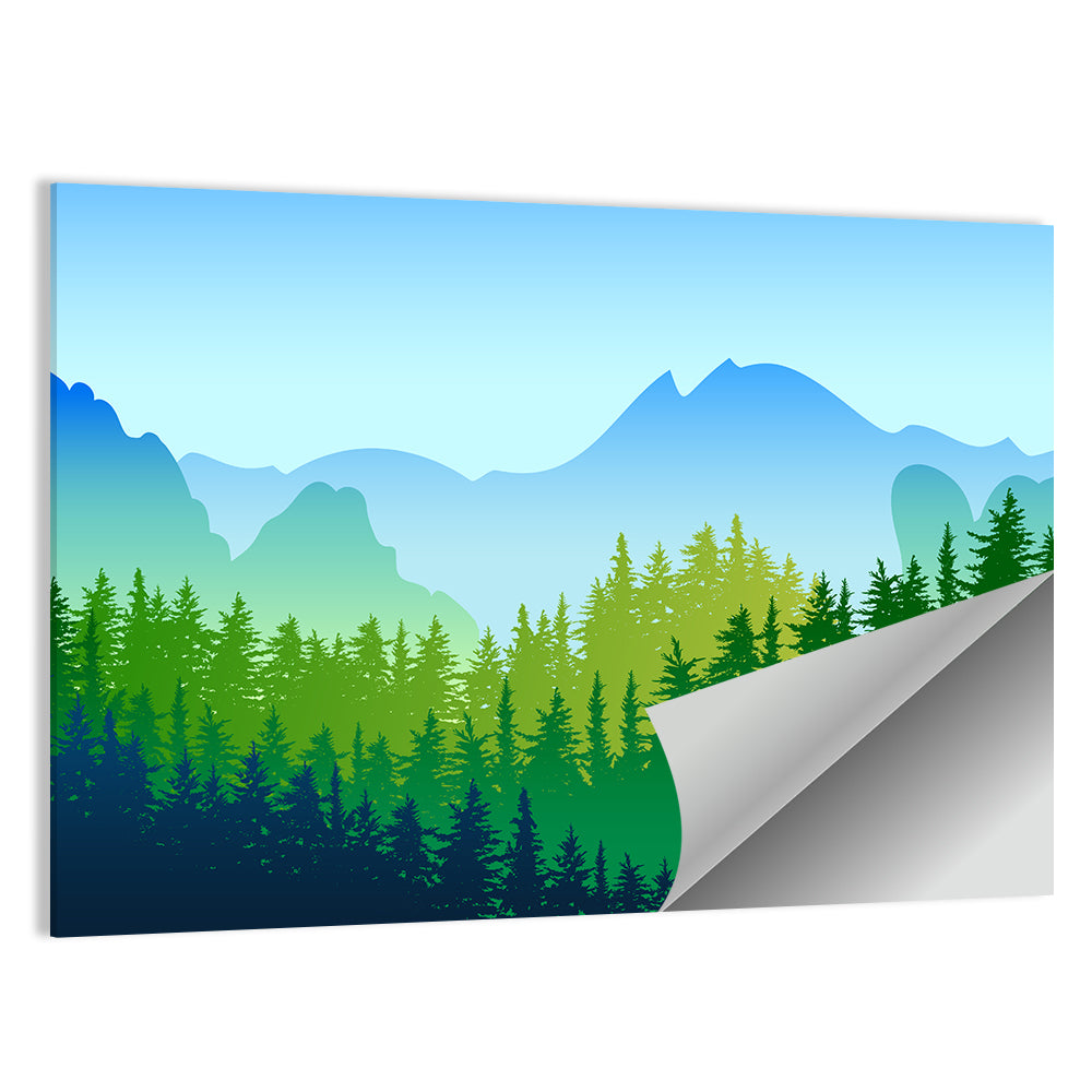 Layered Pine Forest Wall Art