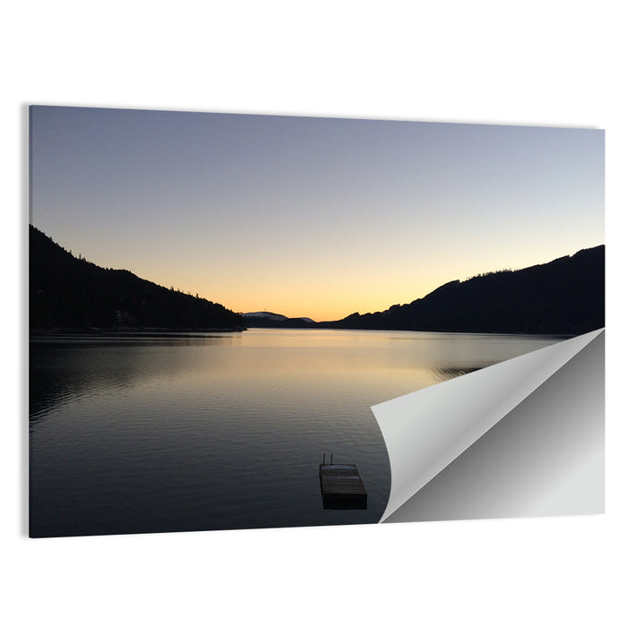 Lake Cushman Dock at Dusk Wall Art as a poster print