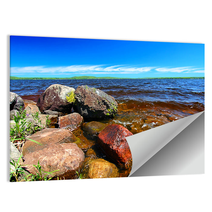 Lake Gogebic Rocky Shoreline Wall Art as a poster print