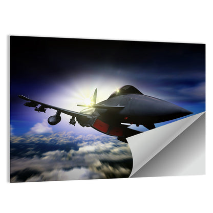 Military Jet at Sunrise Wall Art