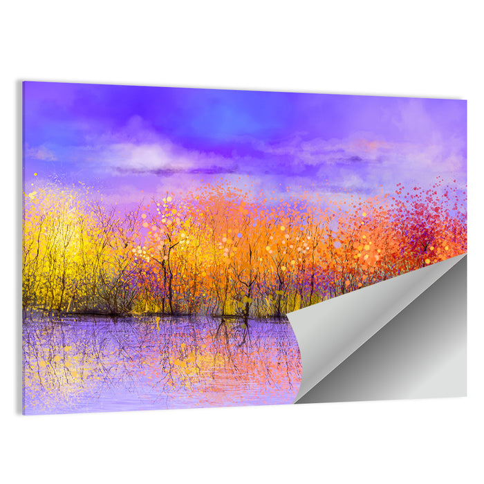 Autumn Twilight Reflection Wall Art as a poster print