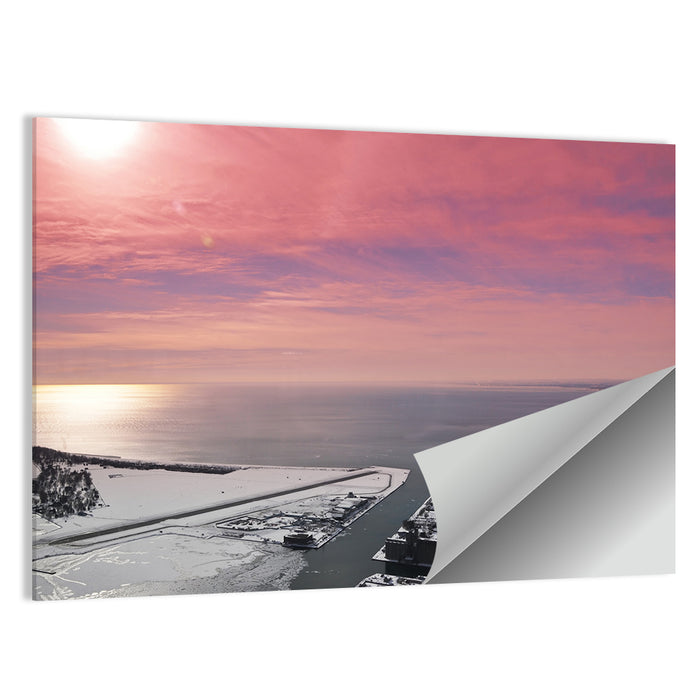 Lake Ontario Winter Skyline Wall Art as a poster print
