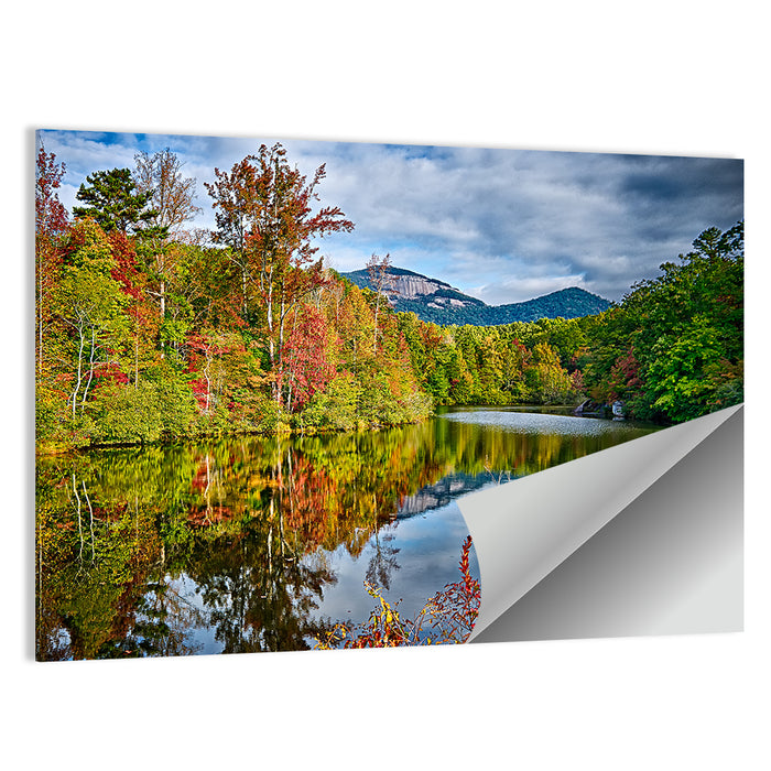 Lake Jocassee Autumn Reflection Wall Art as a poster print