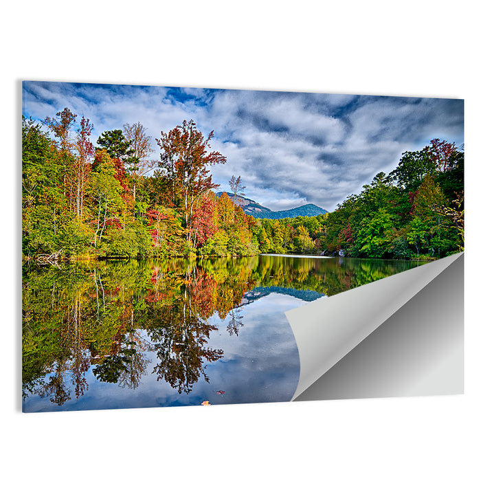 Lake Jocassee Autumn Reflection Wall Art as a poster print
