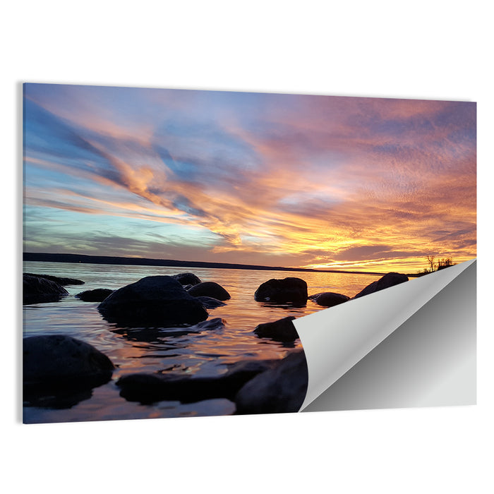 Lake Sakakawea Sunset Wall Art as a poster print