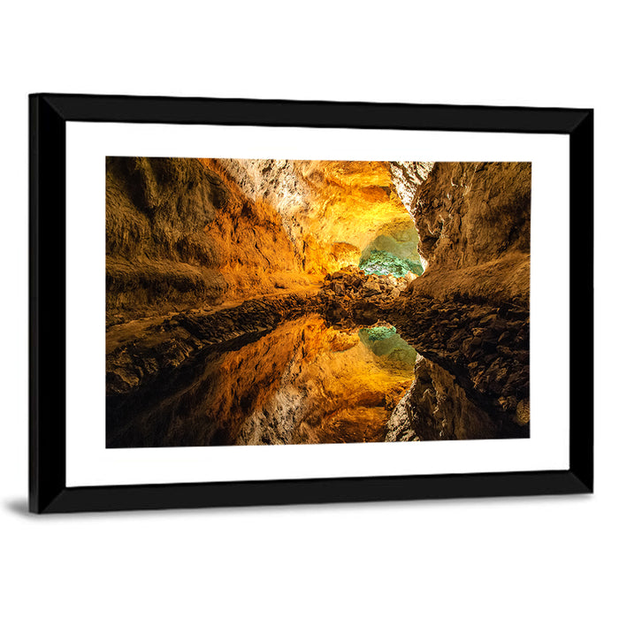 Cave Lake Reflection Wall Art as a framed print
