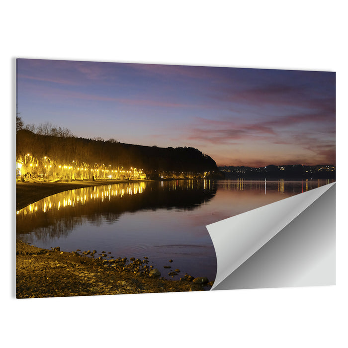 Bracciano Lake Twilight Wall Art as a poster print