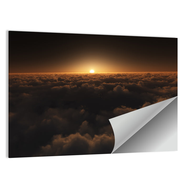 Sunset Over Cloud Sea Wall Art as a poster print
