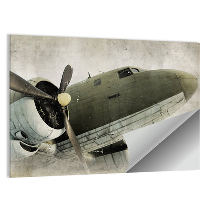 Old Propeller Airplane Wall Art