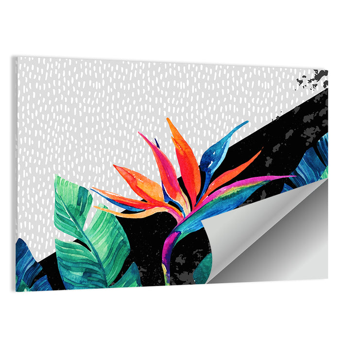 Exotic Flower Illustration Wall Art as a poster print