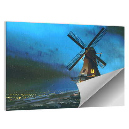 Windmill at Sea Coast Wall Art